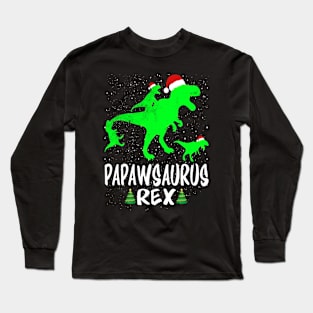 Papaw T Rex Matching Family Christmas Dinosaur Shirt Long Sleeve T-Shirt